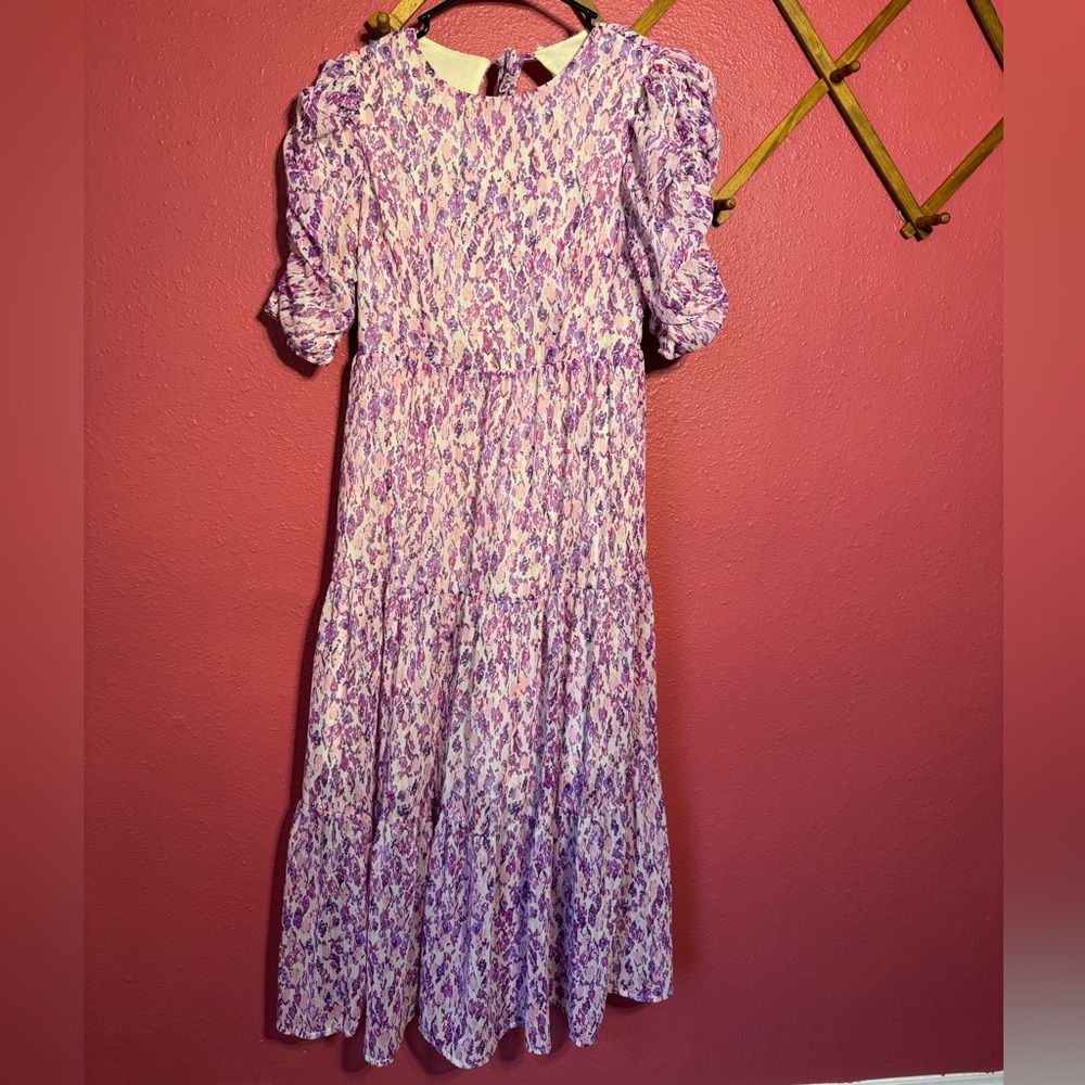 TCEC Purple/Pink Floral Midi Dress